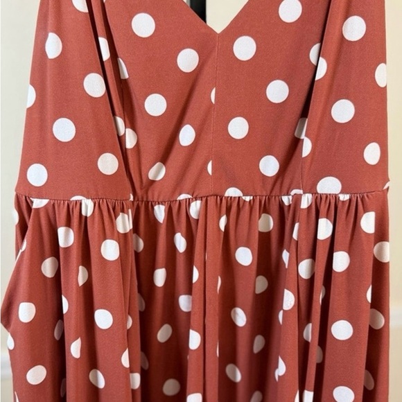 Torrid Mauve and White Polka Dot Mini Studio Knit Dress 2 - Picture 6 of 10